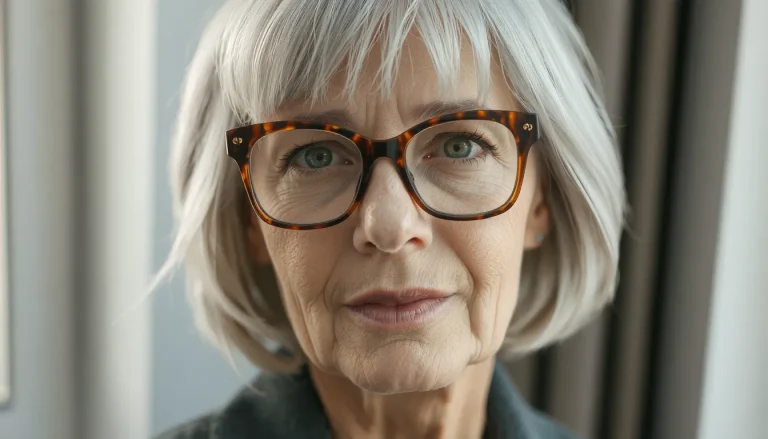 Lunettes cheveux gris femme : quelles couleurs de montures adopter pour rajeunir son regard